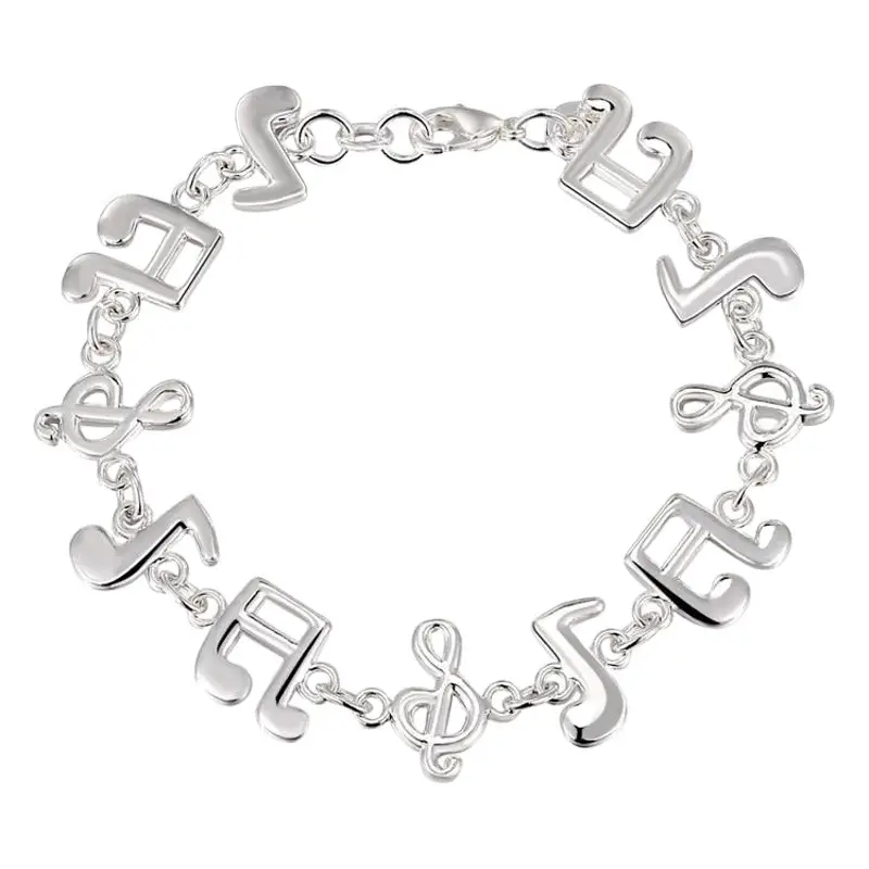 Silver Plated Music Bracelet for Women Men