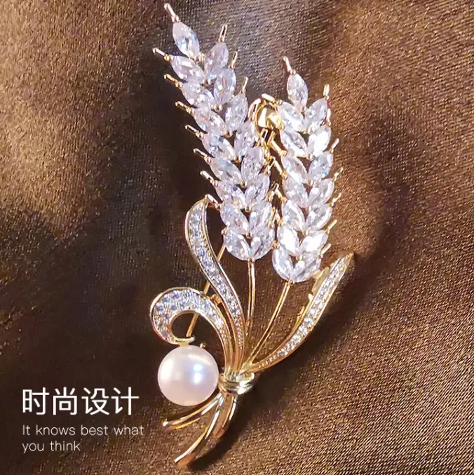 Wheat Ear Brooch Gold Plated Women's Accessory - Image 4