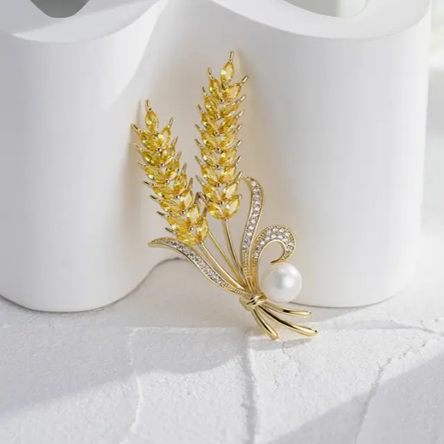 Wheat Ear Brooch Gold Plated Women's Accessory - Image 6