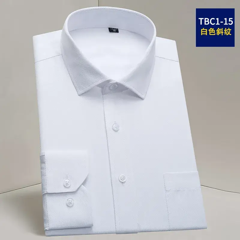Men's 40 Cotton Slim Fit White Long Sleeve Shirt
