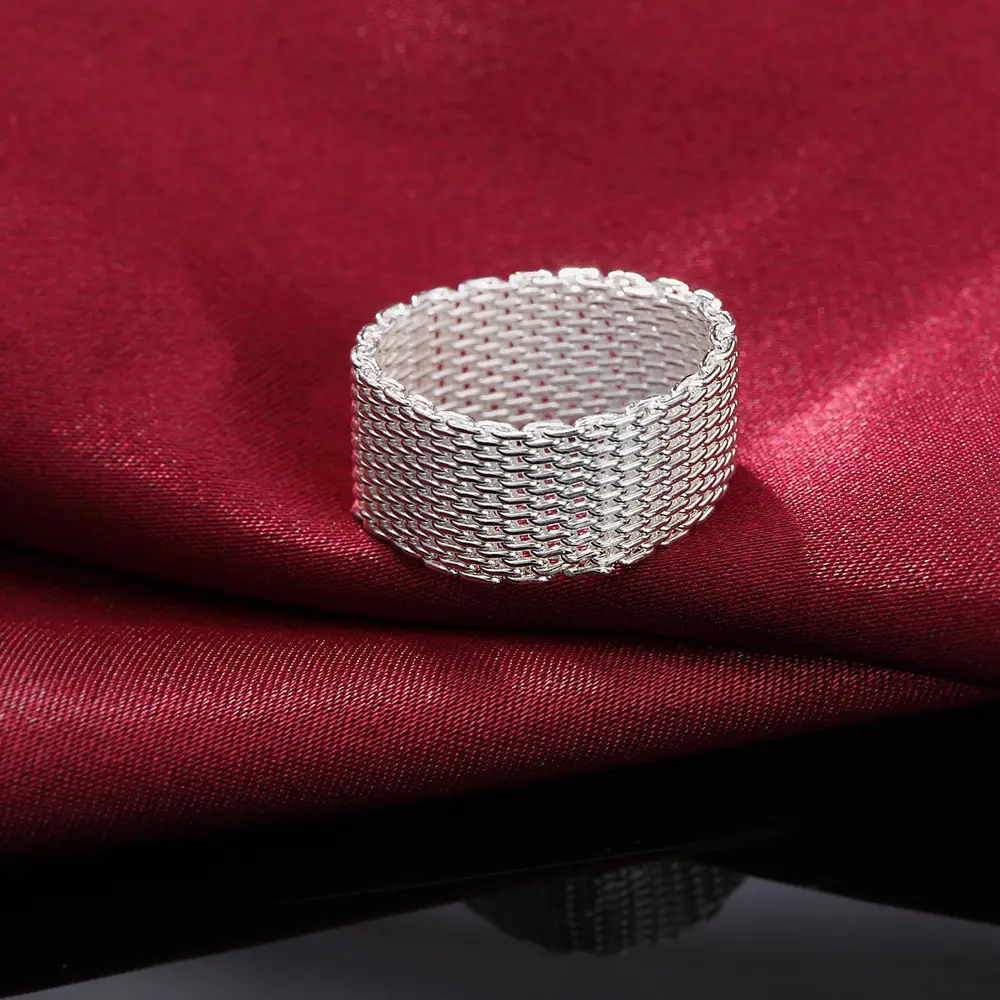 Korean Fashion Silver Net Ring for Women