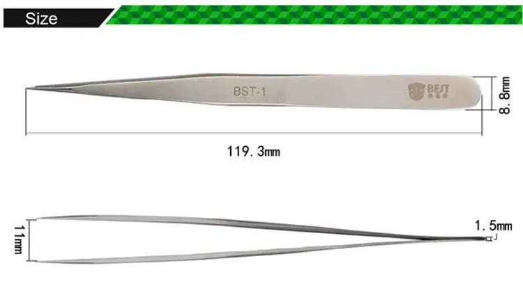 Stainless Steel Pointed Tweezers 302 Wear Resistant Acid Resistant - Image 3