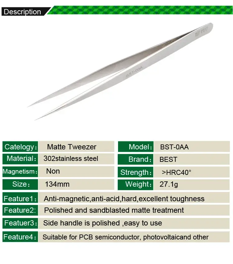 Stainless Steel Pointed Tweezers Super Pointed Wear Resistant Acid Resistant - Image 2