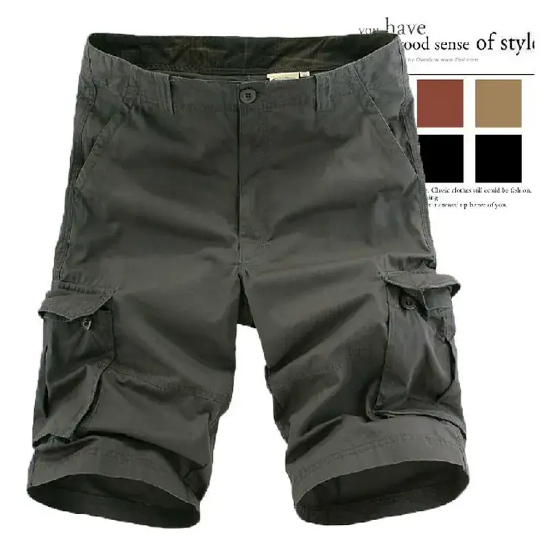 Men's Multi-Pocket Half-Pants Medium Brown - Image 2