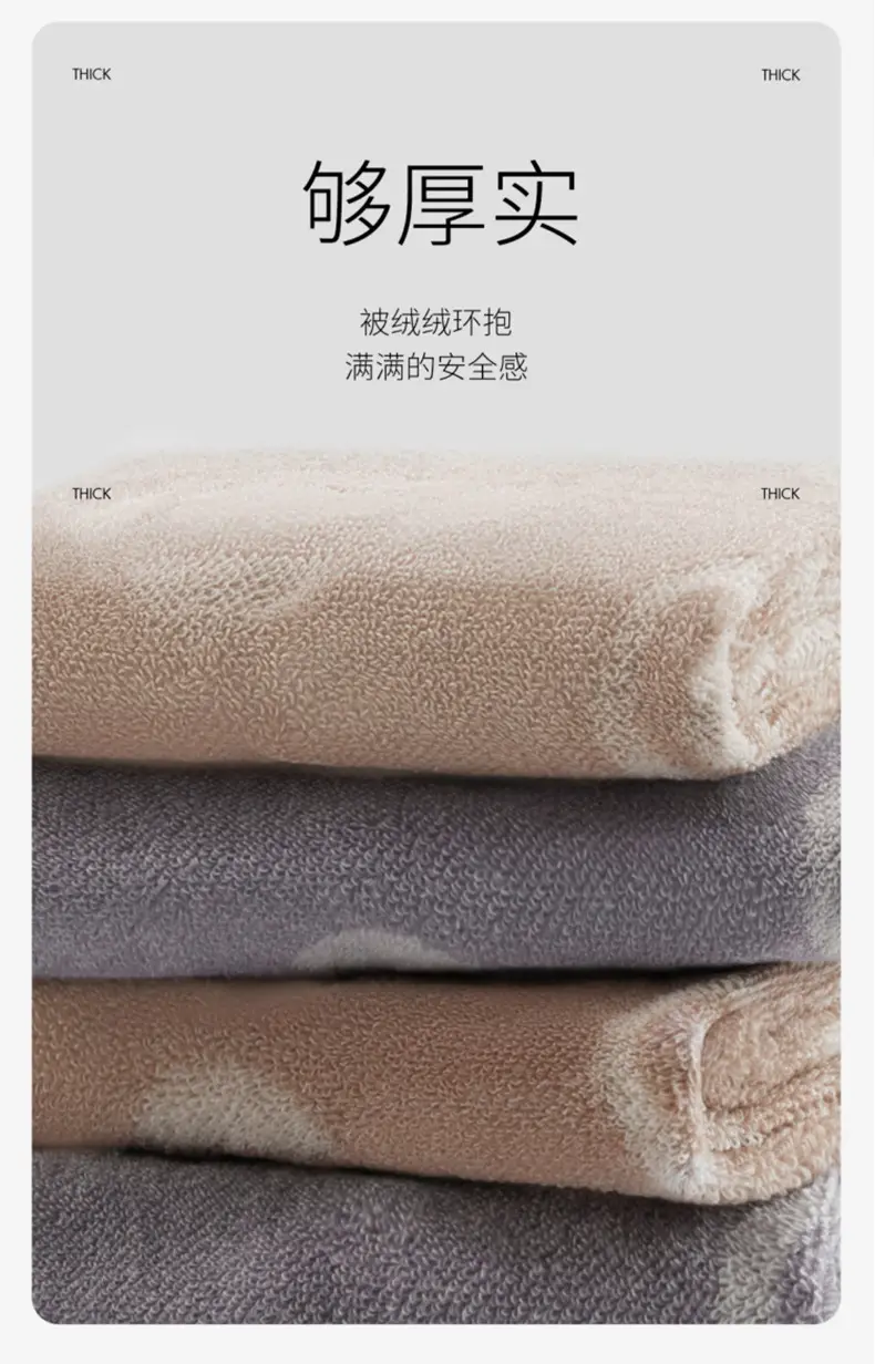 Pure Cotton Bath Towel Thickened Gray Absorbent Soft — feature 6