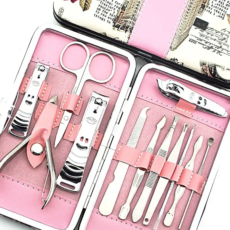 12-Piece Pink Nail Clipper Set for Women - Image 20