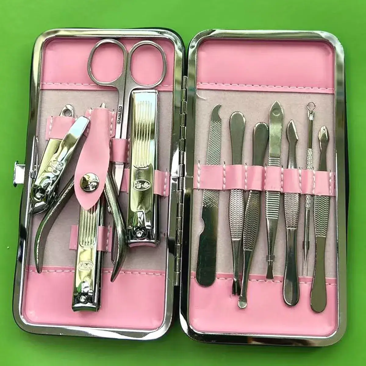12-Piece Pink Nail Clipper Set for Women - Image 5