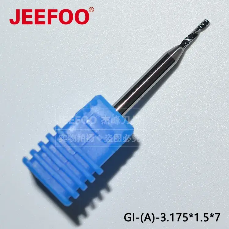 Single-Edged Spiral Milling Cutter 3.175x1.5x7" Acrylic Crystal Board