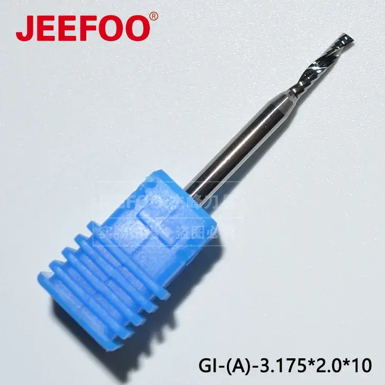 Single Edged Spiral Milling Cutter Blue Acrylic Board