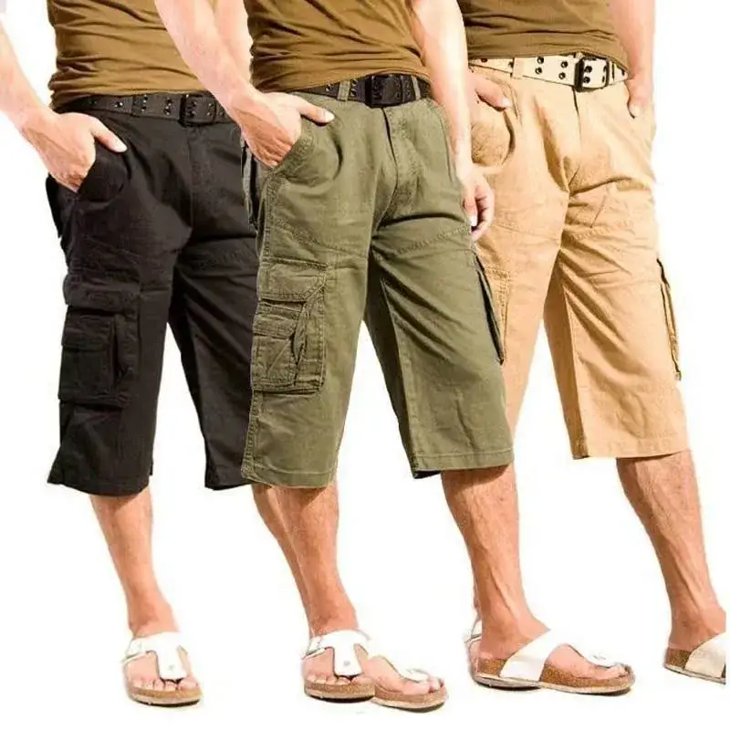 Men's Tan Cargo Capri Pants Broken Size Tan - Image 4