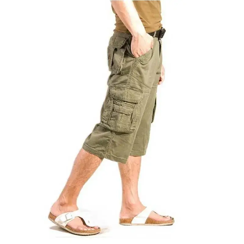 Men's Tan Cargo Capri Pants Broken Size Tan - Image 3