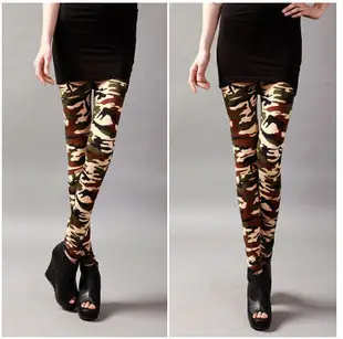 Women Camouflage Slimming Leggings Military Style Nine Point Print - Image 5