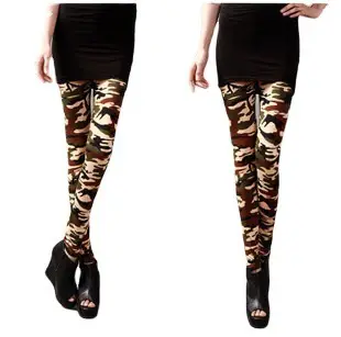 Women Camouflage Slimming Leggings Military Style Nine Point Print - Image 7