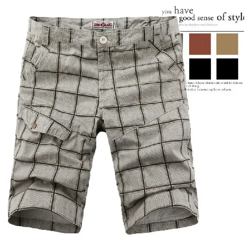 Men's Houndstooth Grid Cargo Pants Multi Color
