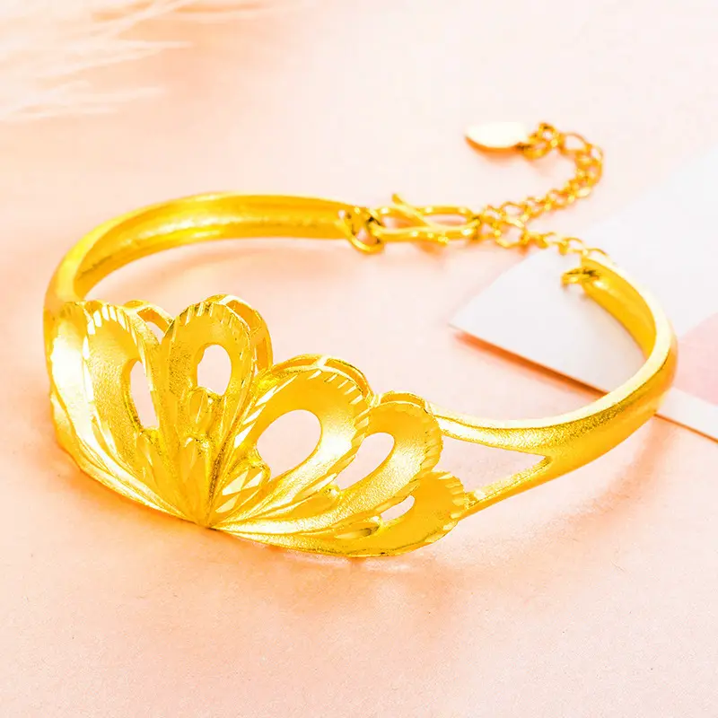 Wholesale Vietnam Sand Gold Flower Open Screen Bracelet - Image 7