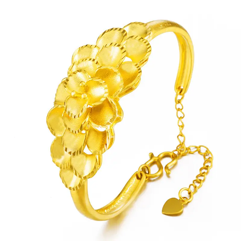 Wholesale Vietnam Sand Gold Flower Open Screen Bracelet - Image 9
