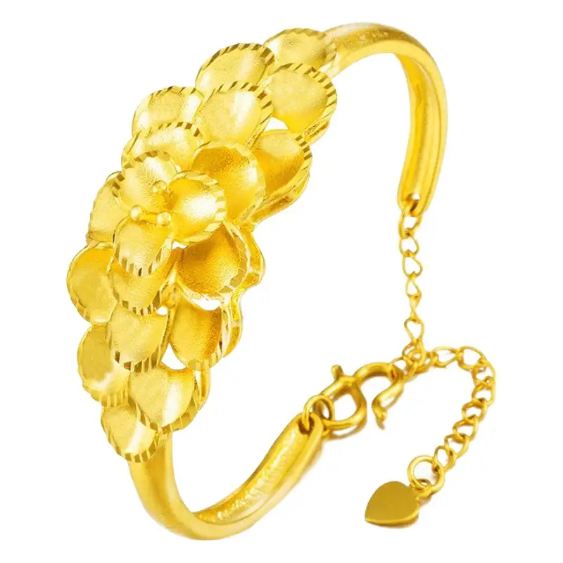 Wholesale Vietnam Sand Gold Flower Open Screen Bracelet