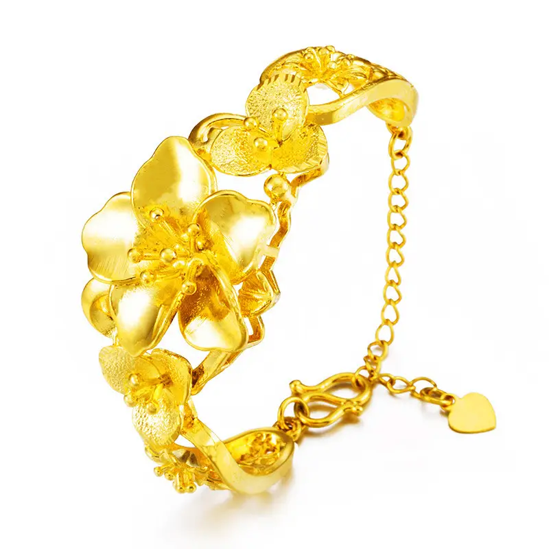 Wholesale Vietnam Sand Gold Flower Open Screen Bracelet - Image 3