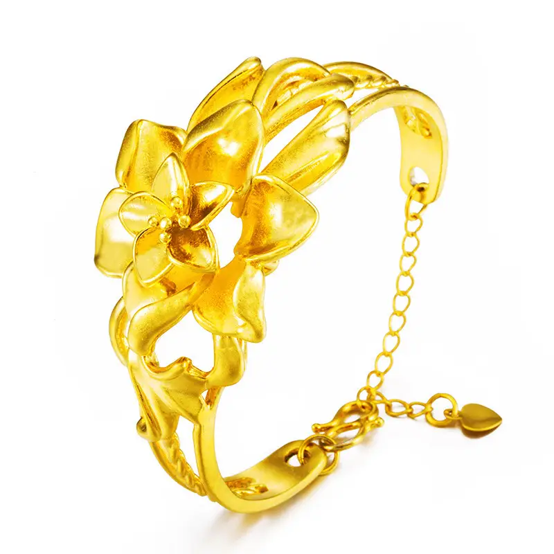 Wholesale Vietnam Sand Gold Flower Open Screen Bracelet - Image 4
