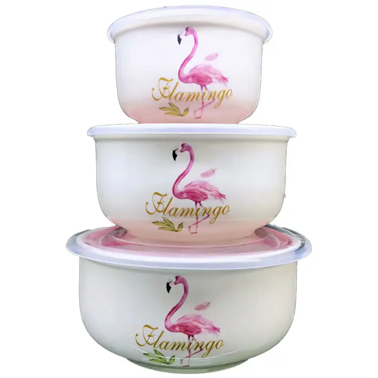 Three-piece Sealed Ceramic Fish Bowl Set for Daily Use - Image 10