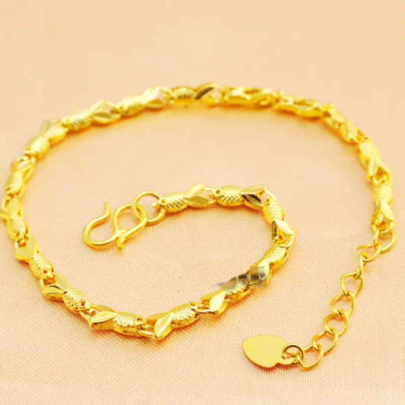 Gold Plated Reverse Mold Fish Bracelet Wholesale Xinjewelry