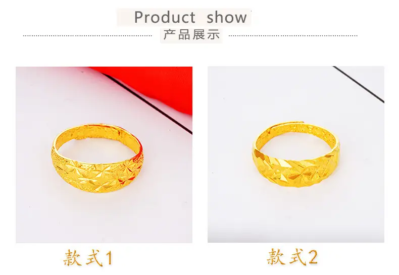 Gold Plated Large Star Opening Ring for Couples — feature 5