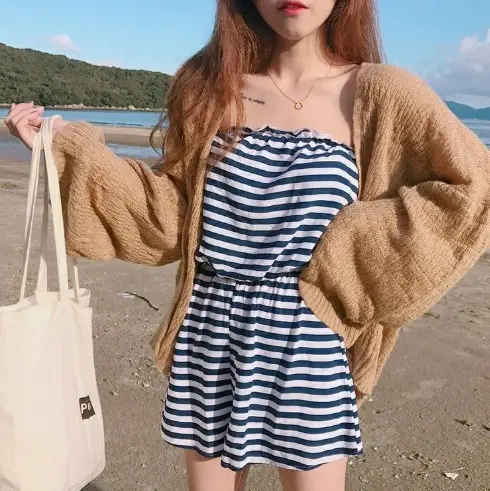 Women Korean Style Striped Summer Shawl