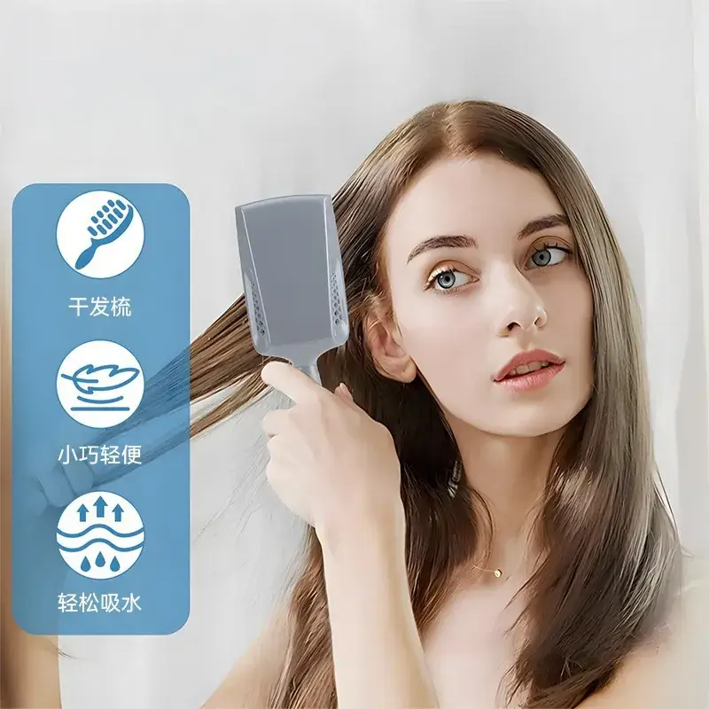 Absorbent Hair Brush for Dry Hair Care Blue Pink - Image 3