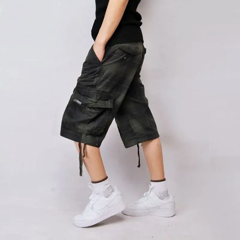Plaid Workwear Medium Shorts Green Drawstring - Image 2