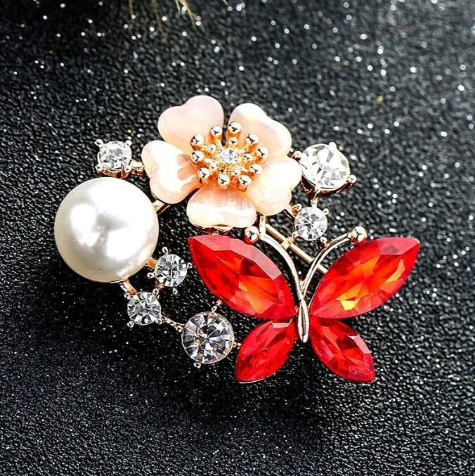 Butterfly Pearl Brooch for Women Elegant Jewelry