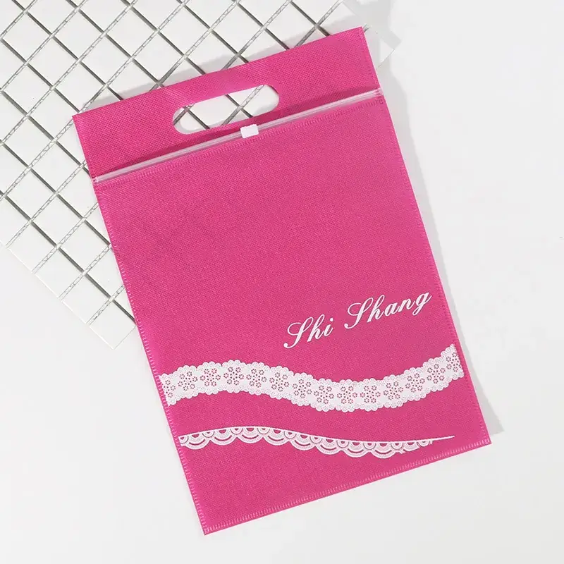Pink Printed Zipper Storage Bags for Party Decor
