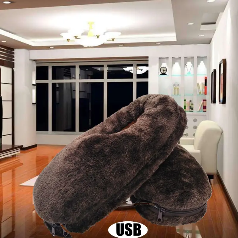 USB Rechargeable Warm Shoes Brown