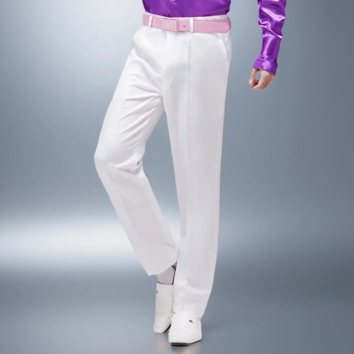 Men's White Performance Trousers for Summer Dance — feature 20
