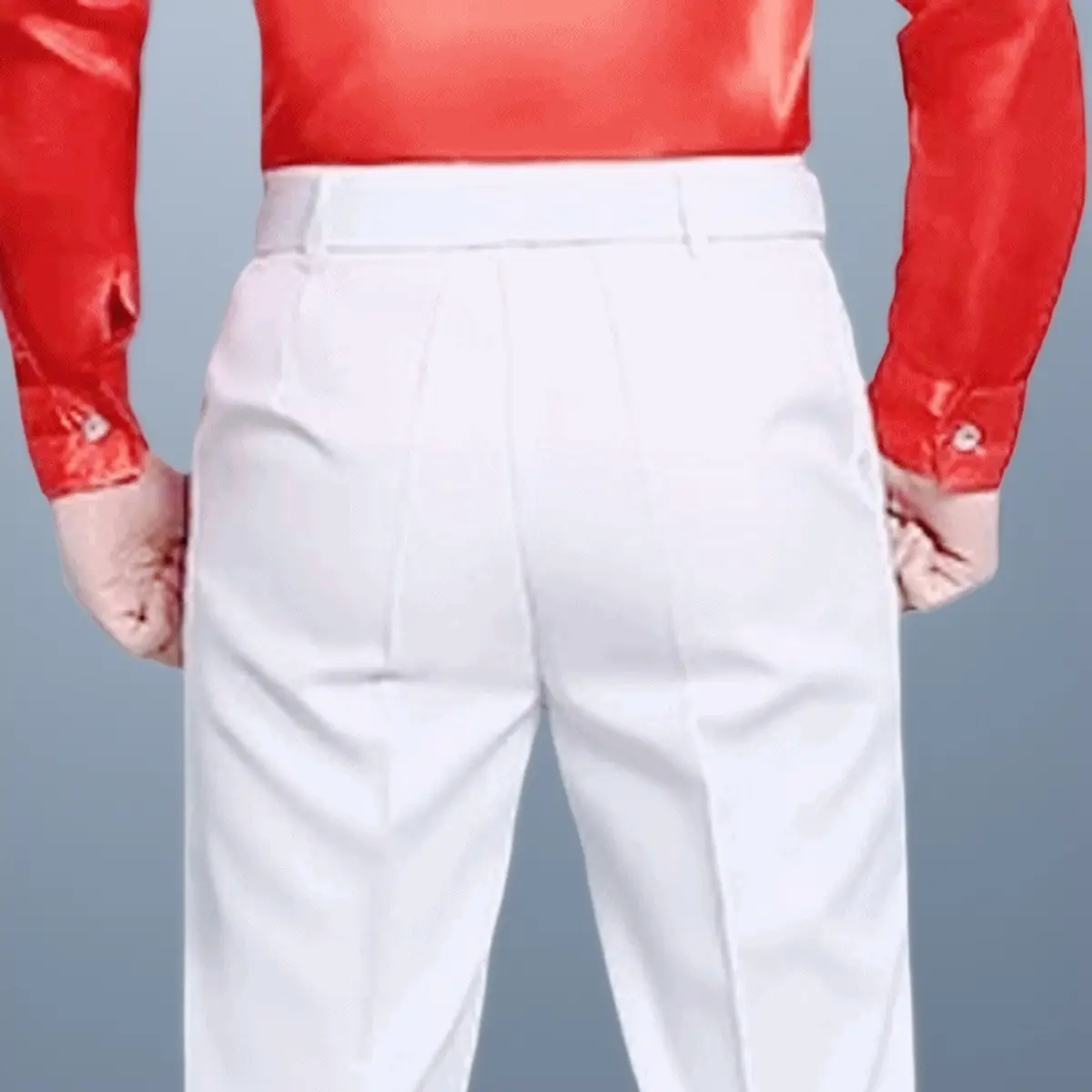 Men's White Performance Trousers for Summer Dance — feature 23