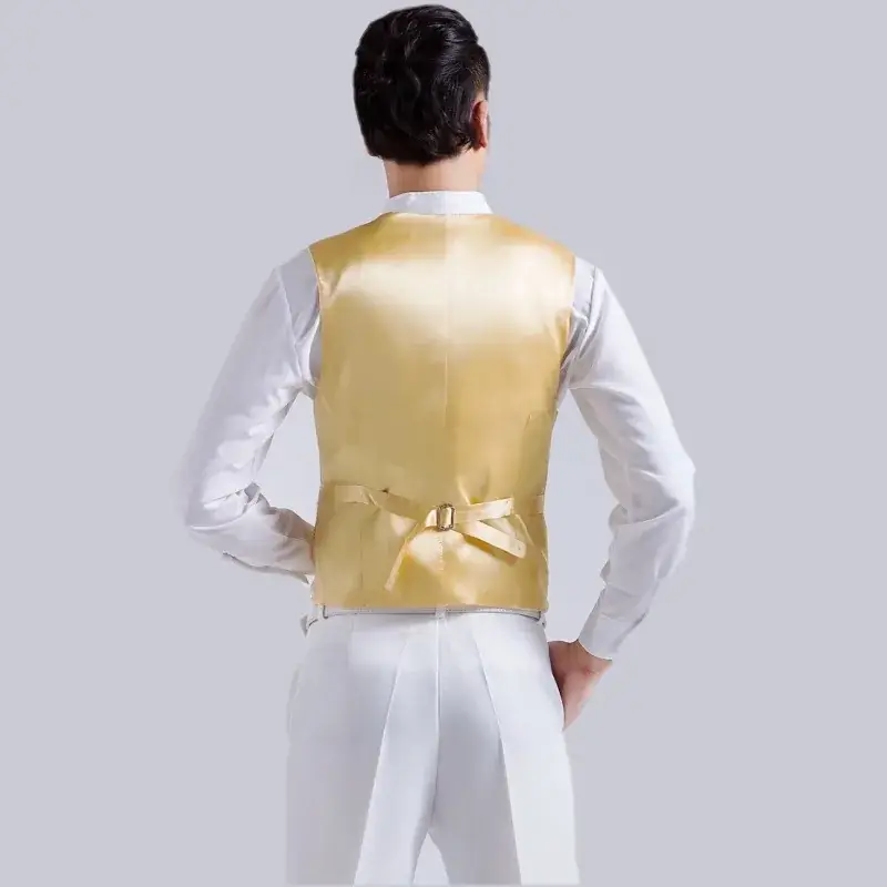 Men's Pink Sequined Vest for Stage Dance Performance - Image 13