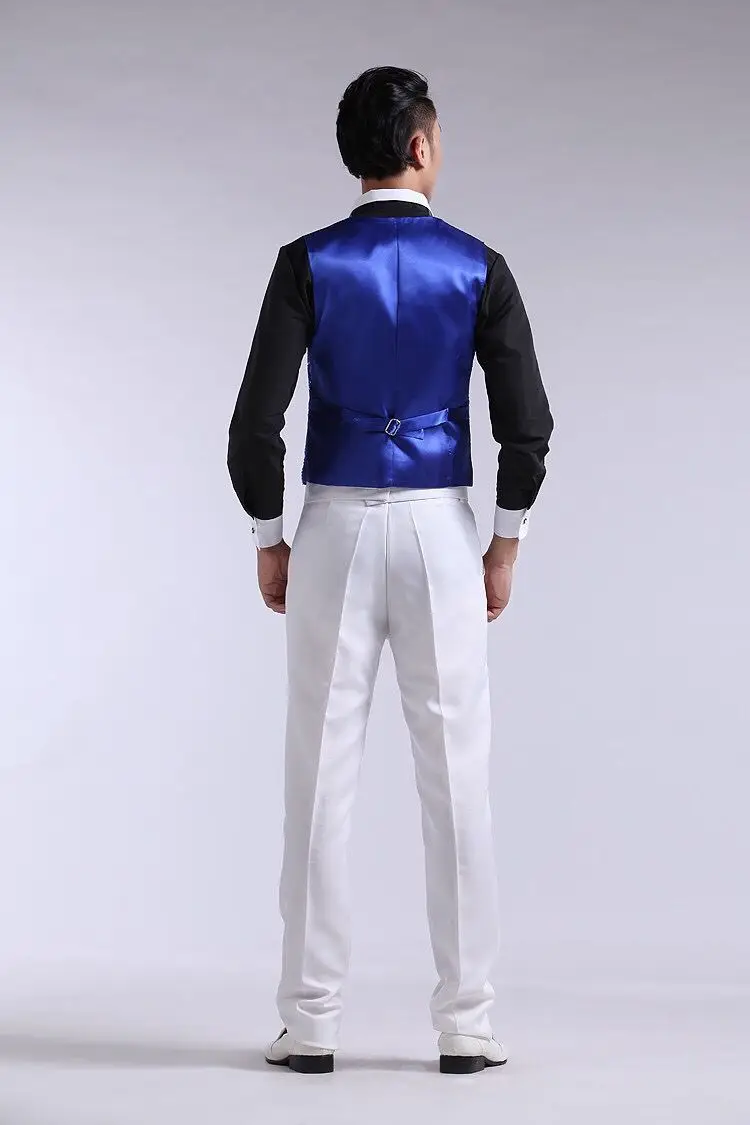 Men's Pink Sequined Vest for Stage Dance Performance — feature 15