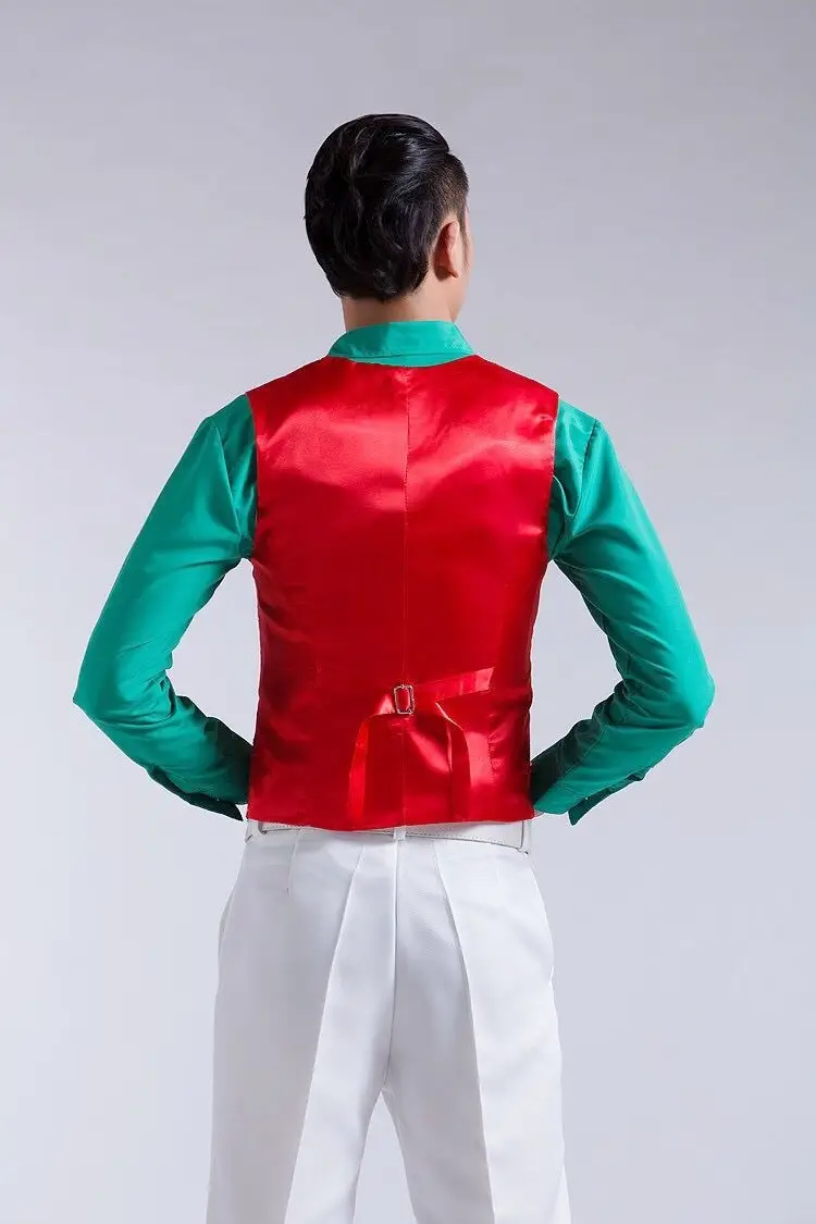 Men's Pink Sequined Vest for Stage Dance Performance — feature 20