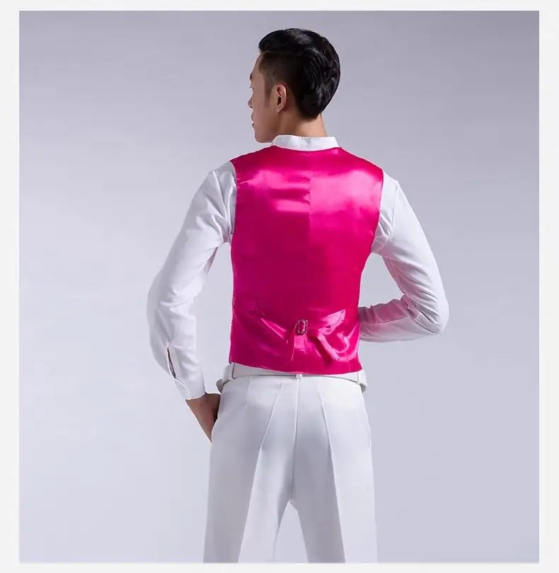 Men's Pink Sequined Vest for Stage Dance Performance — feature 22