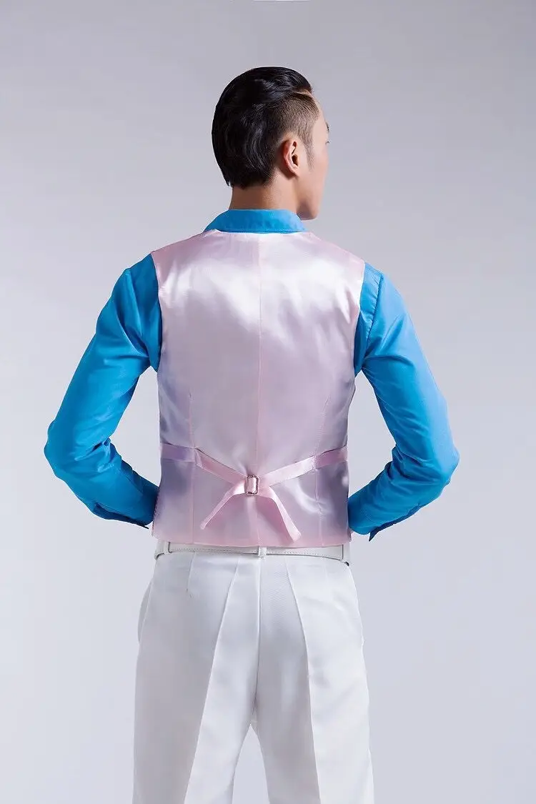 Men's Pink Sequined Vest for Stage Dance Performance — feature 28