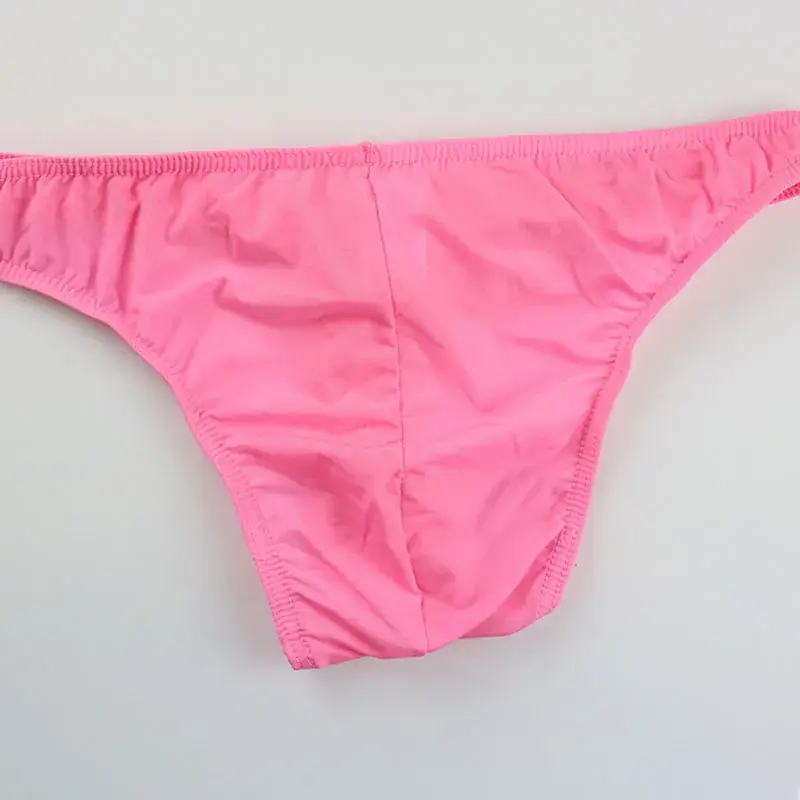 Men's Ice Silk Thin G-String Low Waist Double Dongs - Image 9