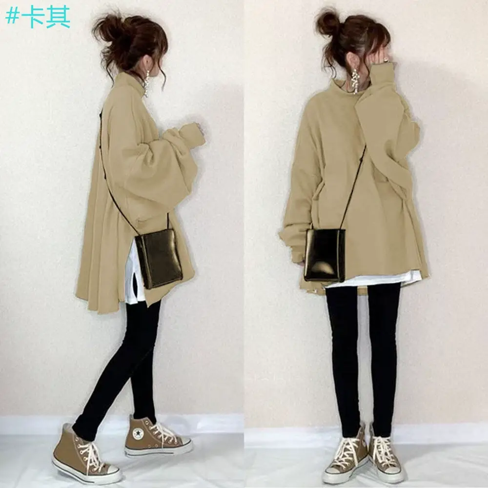 Women Japanese Style 2-Piece Sweatshirt Set Olive Green — feature 1
