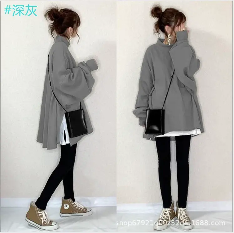 Women Japanese Style 2-Piece Sweatshirt Set Olive Green — feature 6
