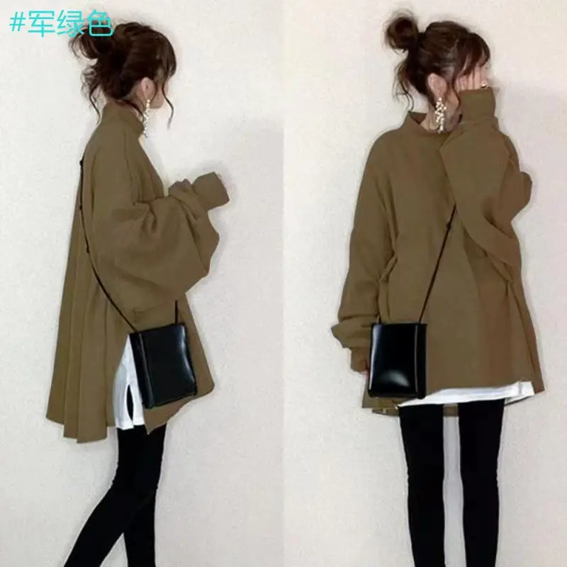 Women Japanese Style 2-Piece Sweatshirt Set Olive Green — feature 9