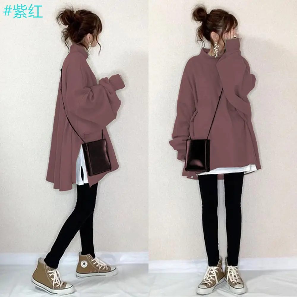 Women Japanese Style 2-Piece Sweatshirt Set Olive Green - Image 3