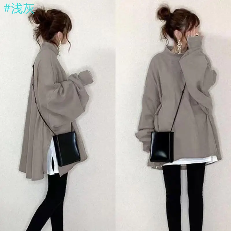 Women Japanese Style 2-Piece Sweatshirt Set Olive Green - Image 7