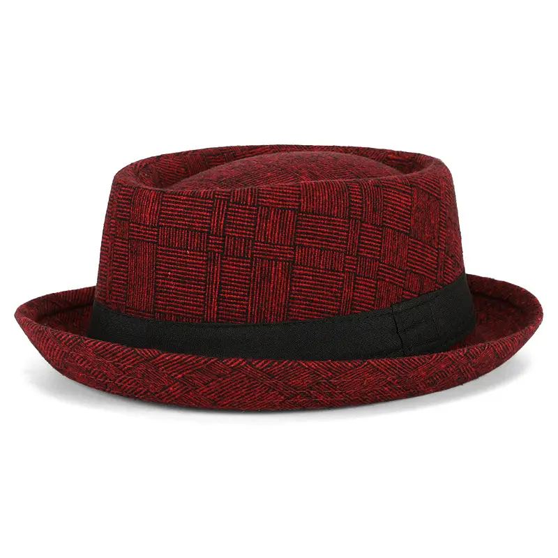 Men's Black Plaid Sun Hat for Outdoor & Jazz Wear