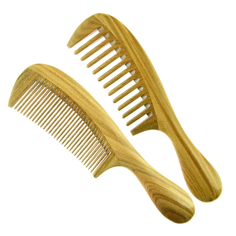 New Green Sandalwood Thick Handle Scalp Comb - Image 10