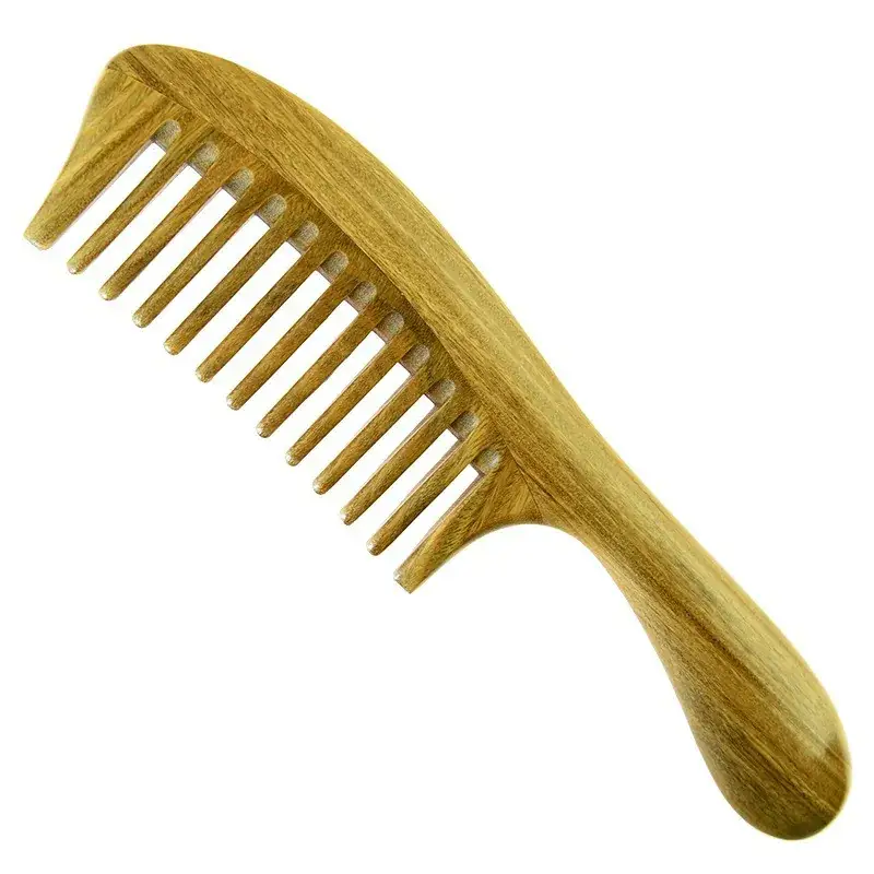 New Green Sandalwood Thick Handle Scalp Comb - Image 13