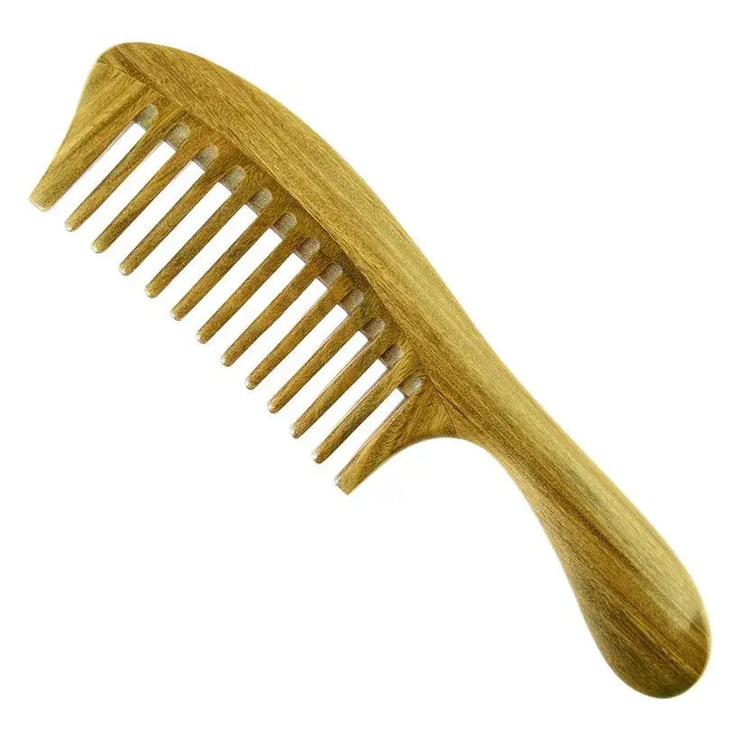 New Green Sandalwood Thick Handle Scalp Comb