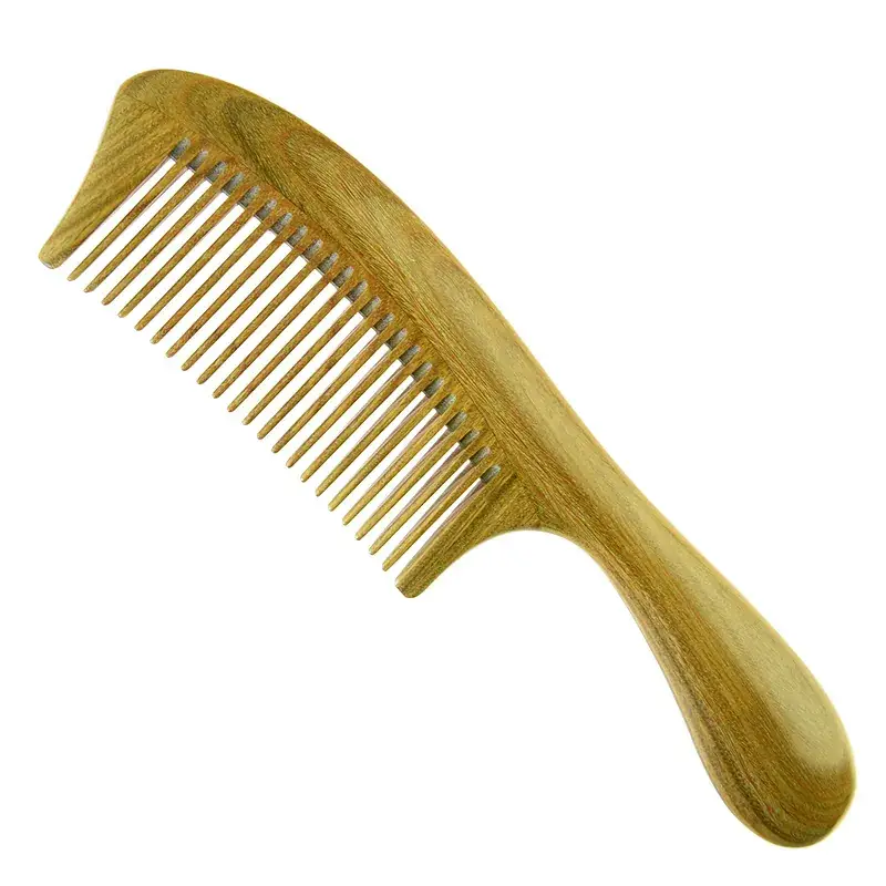 New Green Sandalwood Thick Handle Scalp Comb - Image 2